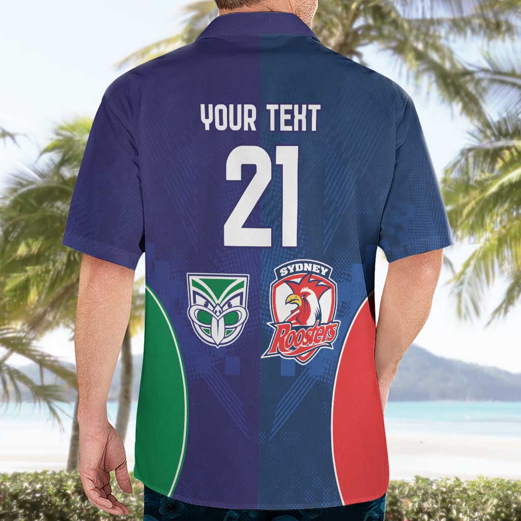 Custom Warriors-Roosters Hawaiian Shirt Together Sporty Style