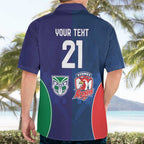 Custom Warriors-Roosters Hawaiian Shirt Together Sporty Style