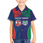 Custom Warriors-Roosters Hawaiian Shirt Together Sporty Style