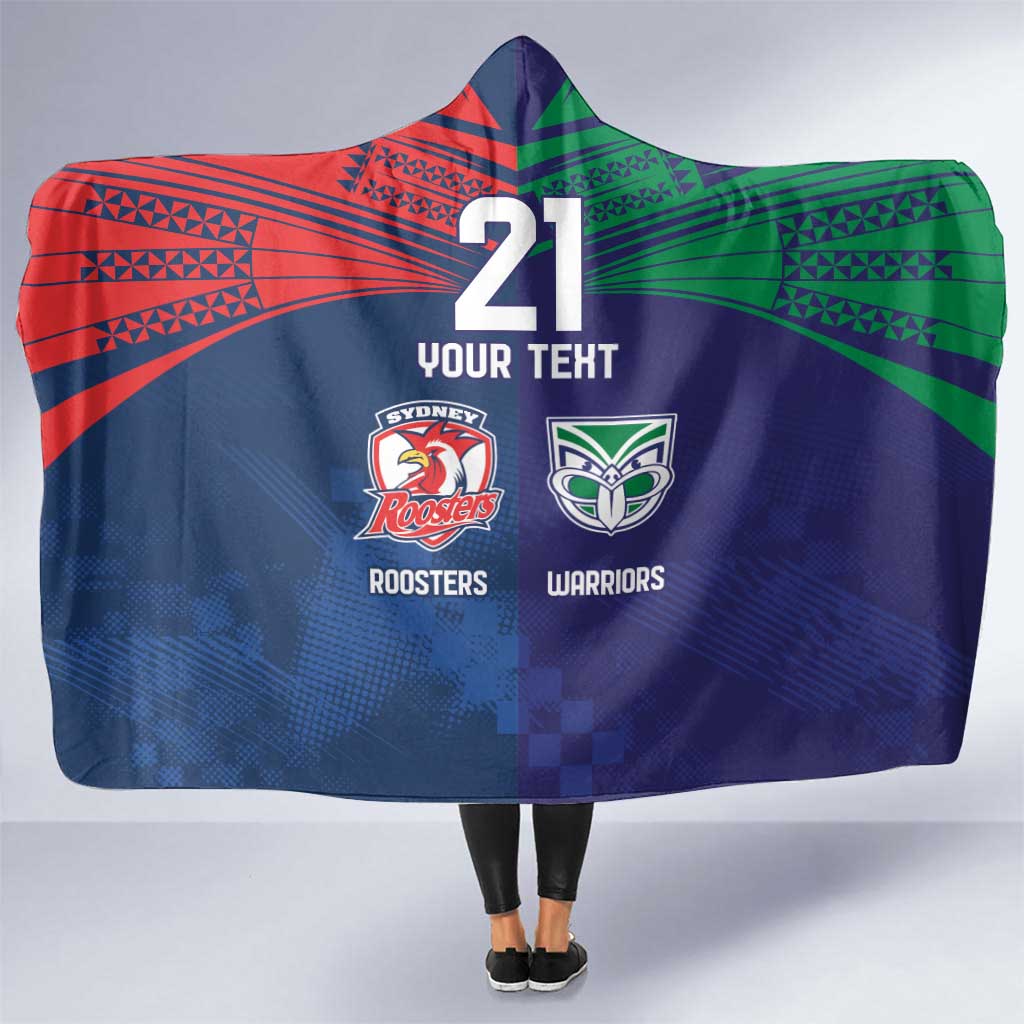 Custom Warriors-Roosters Hooded Blanket Together Sporty Style