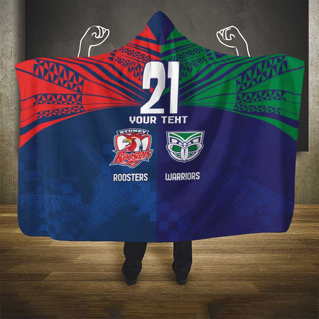 Custom Warriors-Roosters Hooded Blanket Together Sporty Style