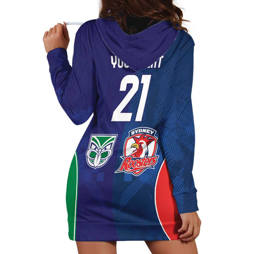 Custom Warriors-Roosters Hoodie Dress Together Sporty Style