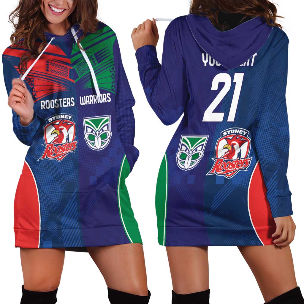 Custom Warriors-Roosters Hoodie Dress Together Sporty Style