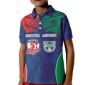 Custom Warriors-Roosters Kid Polo Shirt Together Sporty Style