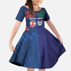 Custom Warriors-Roosters Kid Short Sleeve Dress Together Sporty Style