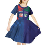 Custom Warriors-Roosters Kid Short Sleeve Dress Together Sporty Style