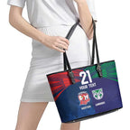 Custom Warriors-Roosters Leather Tote Bag Together Sporty Style