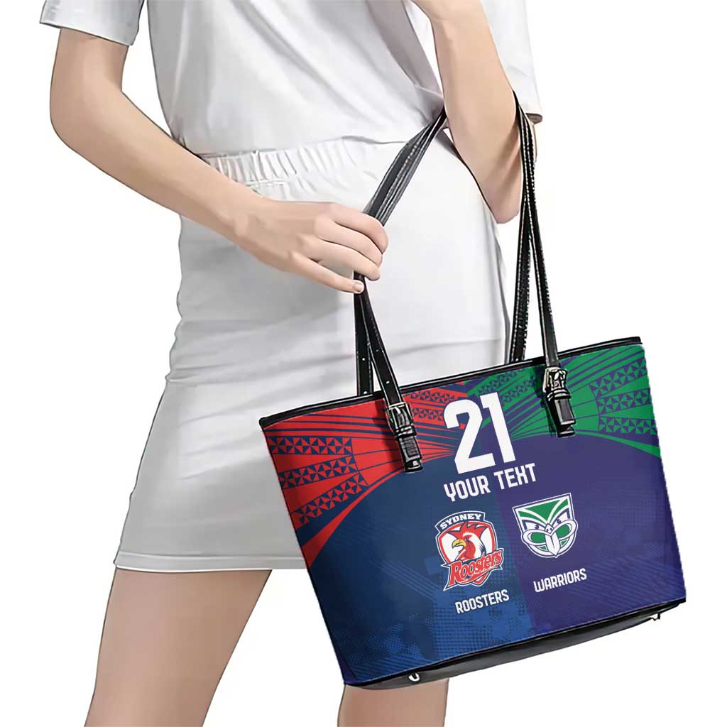 Custom Warriors-Roosters Leather Tote Bag Together Sporty Style