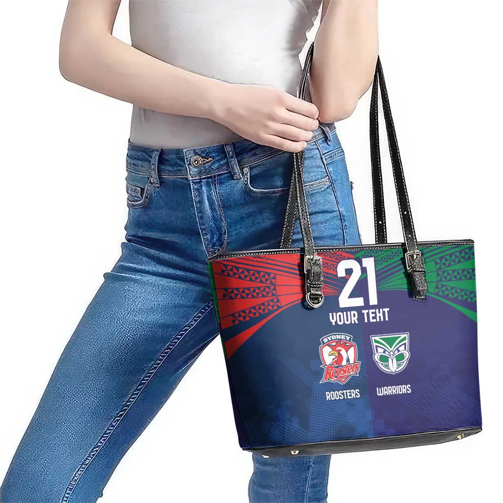 Custom Warriors-Roosters Leather Tote Bag Together Sporty Style