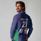 Custom Warriors-Roosters Long Sleeve Polo Shirt Together Sporty Style