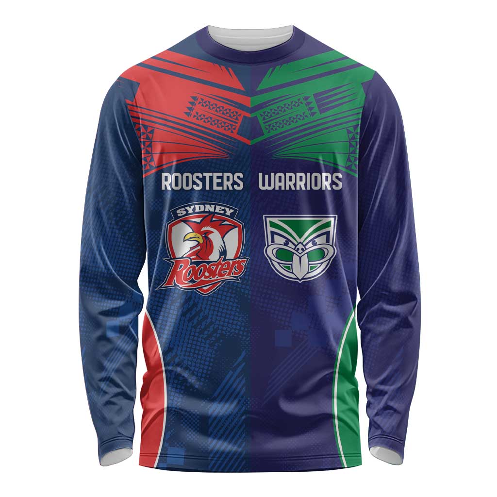 Custom Warriors-Roosters Long Sleeve Shirt Together Sporty Style