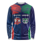 Custom Warriors-Roosters Long Sleeve Shirt Together Sporty Style