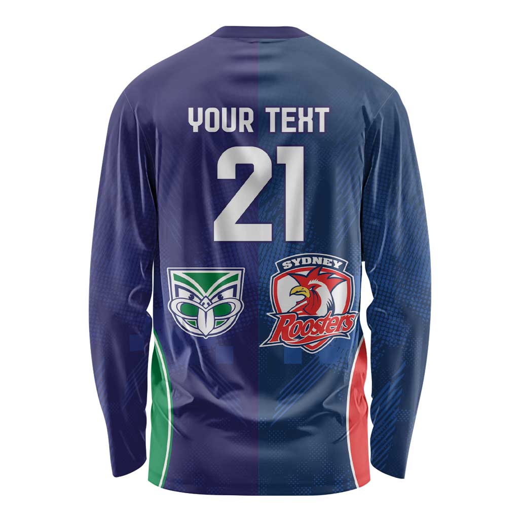 Custom Warriors-Roosters Long Sleeve Shirt Together Sporty Style