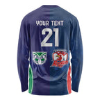 Custom Warriors-Roosters Long Sleeve Shirt Together Sporty Style