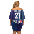 Custom Warriors-Roosters Off Shoulder Short Dress Together Sporty Style