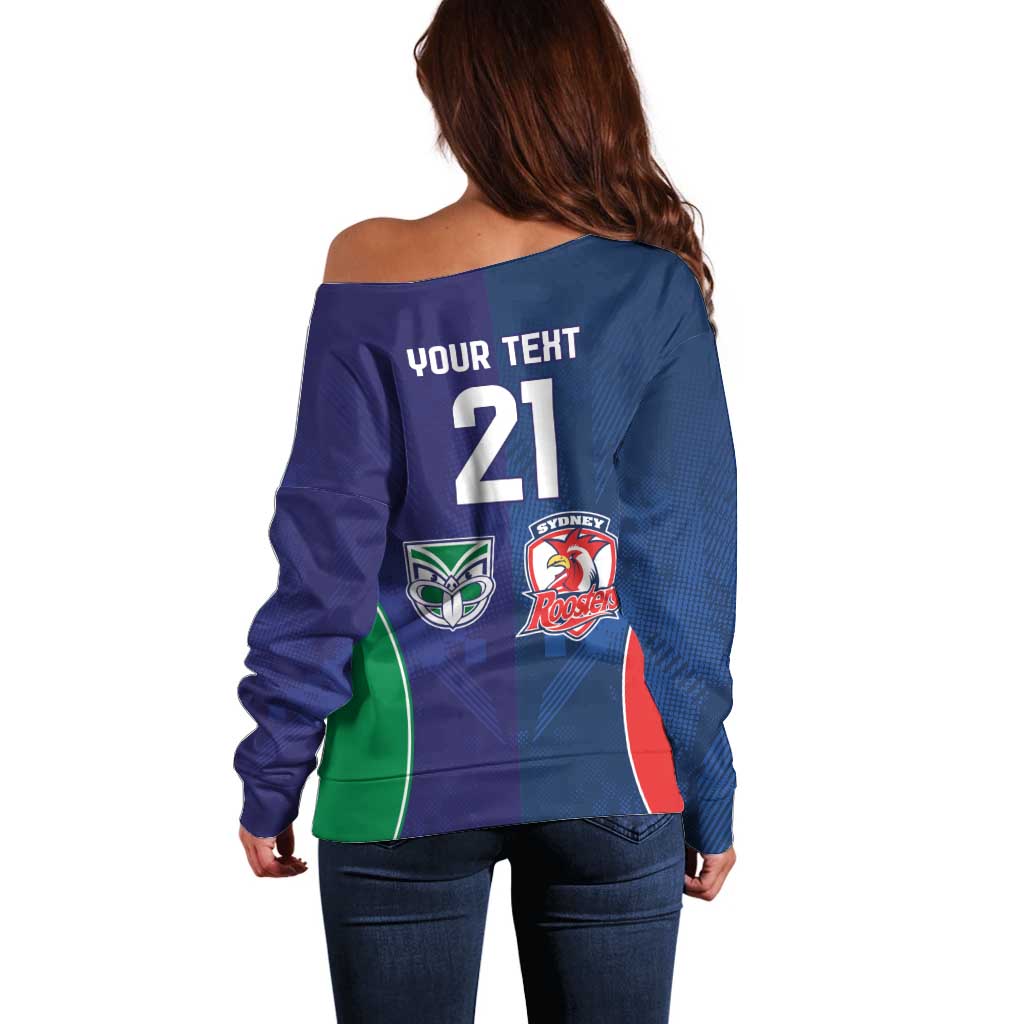 Custom Warriors-Roosters Off Shoulder Sweater Together Sporty Style