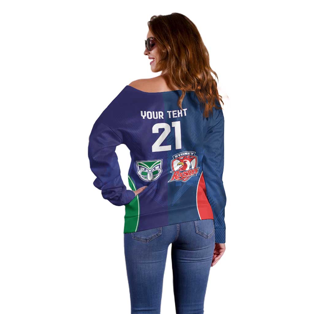 Custom Warriors-Roosters Off Shoulder Sweater Together Sporty Style