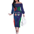 Custom Warriors-Roosters Off The Shoulder Long Sleeve Dress Together Sporty Style