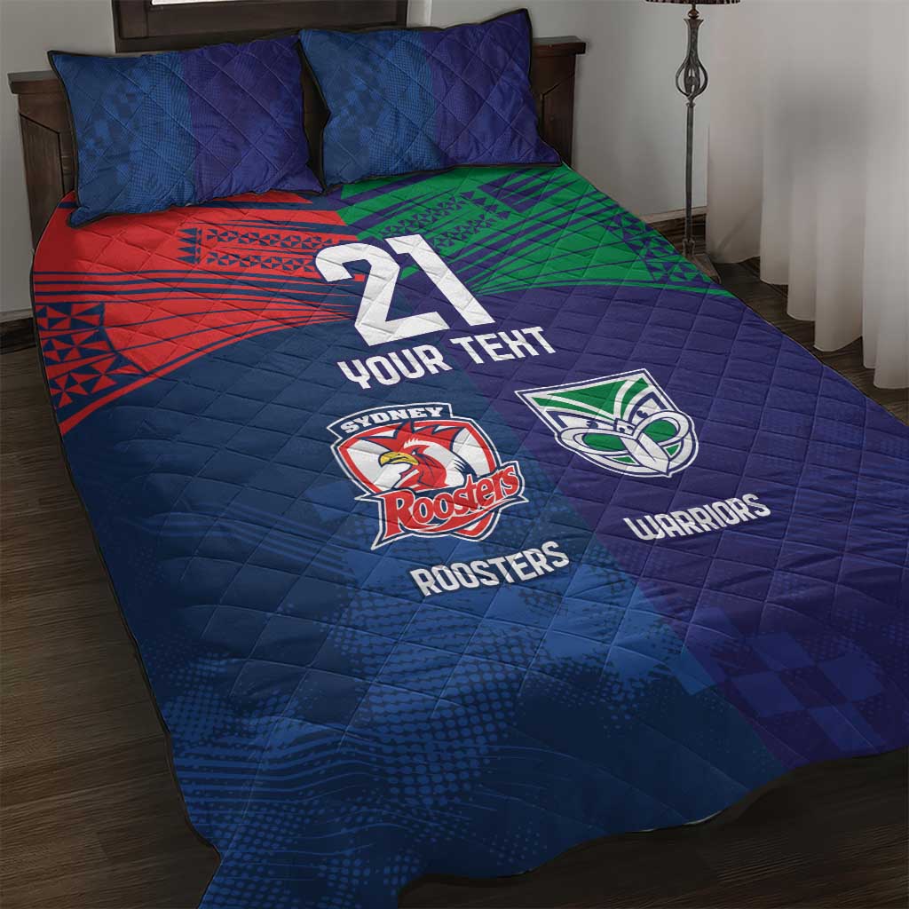 Custom Warriors-Roosters Quilt Bed Set Together Sporty Style