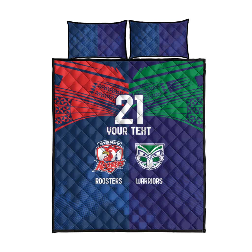 Custom Warriors-Roosters Quilt Bed Set Together Sporty Style