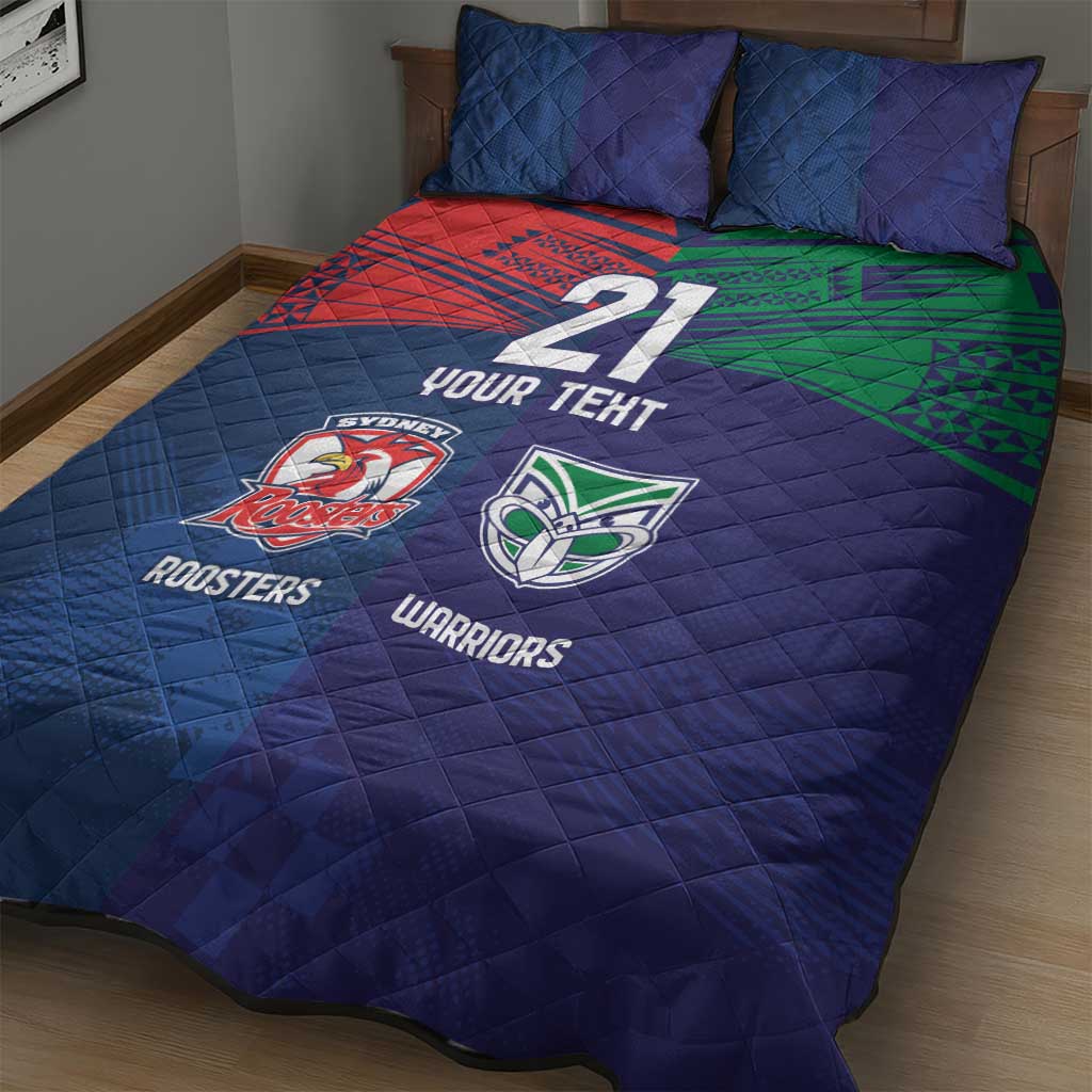 Custom Warriors-Roosters Quilt Bed Set Together Sporty Style
