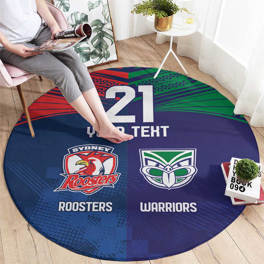 Custom Warriors-Roosters Round Carpet Together Sporty Style