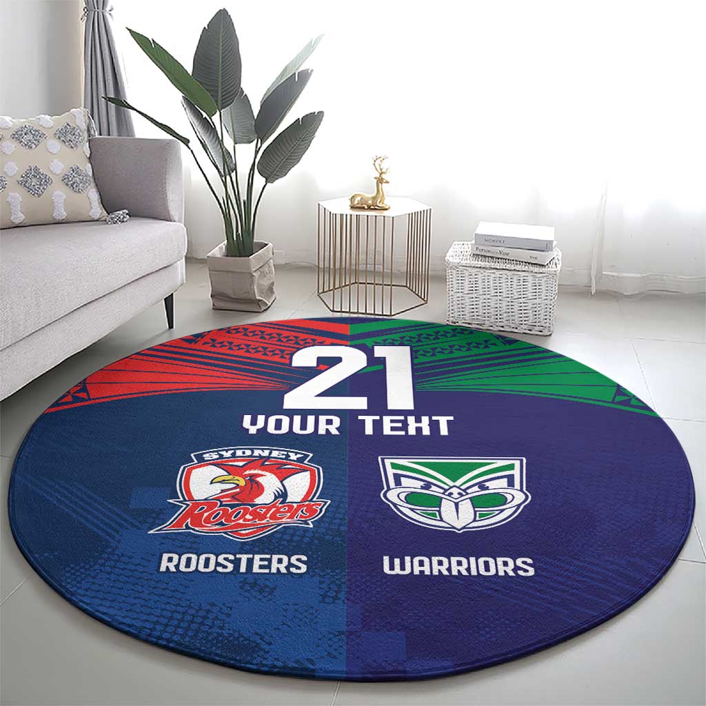 Custom Warriors-Roosters Round Carpet Together Sporty Style
