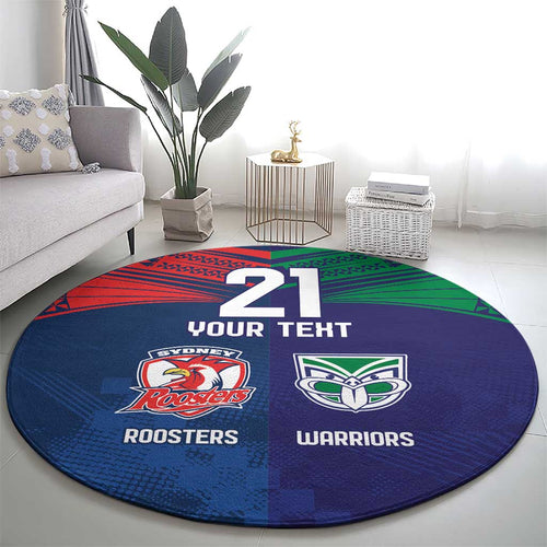 Custom Warriors-Roosters Round Carpet Together Sporty Style