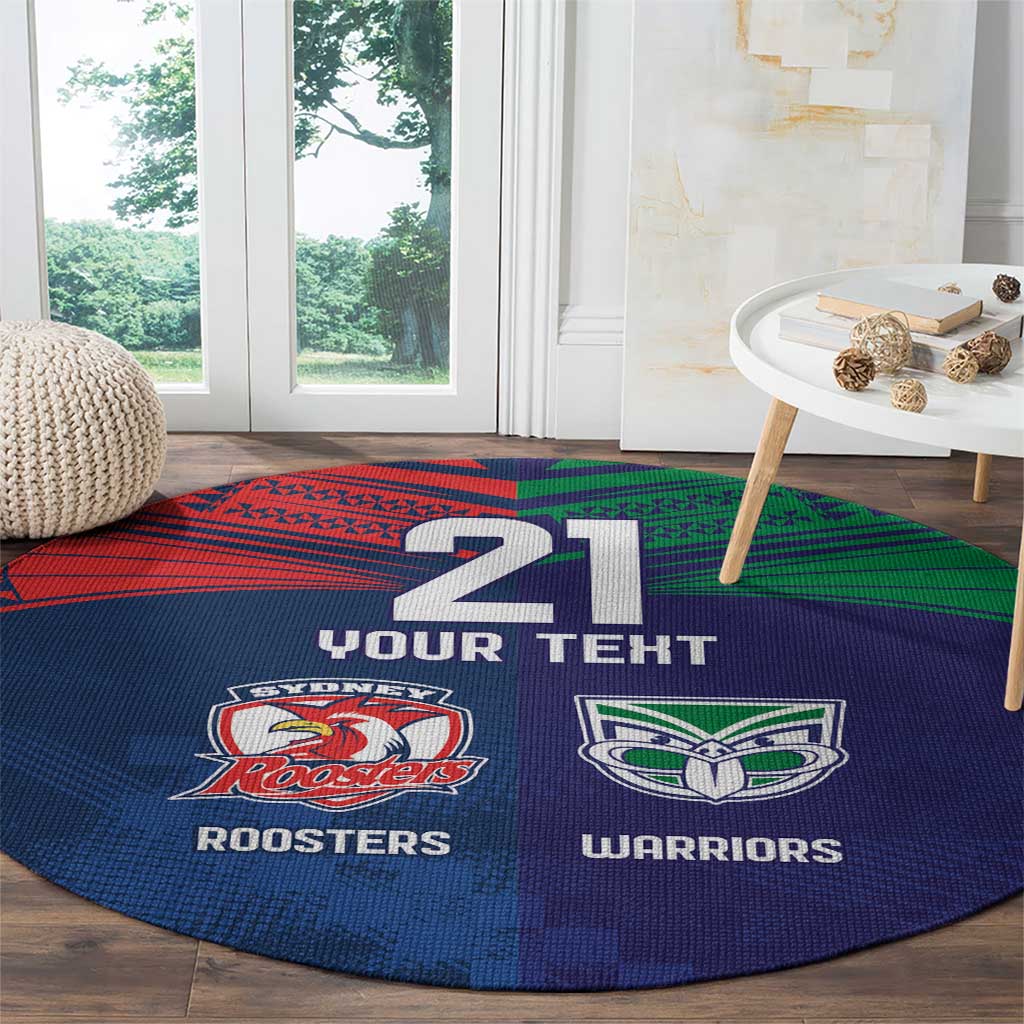Custom Warriors-Roosters Round Carpet Together Sporty Style