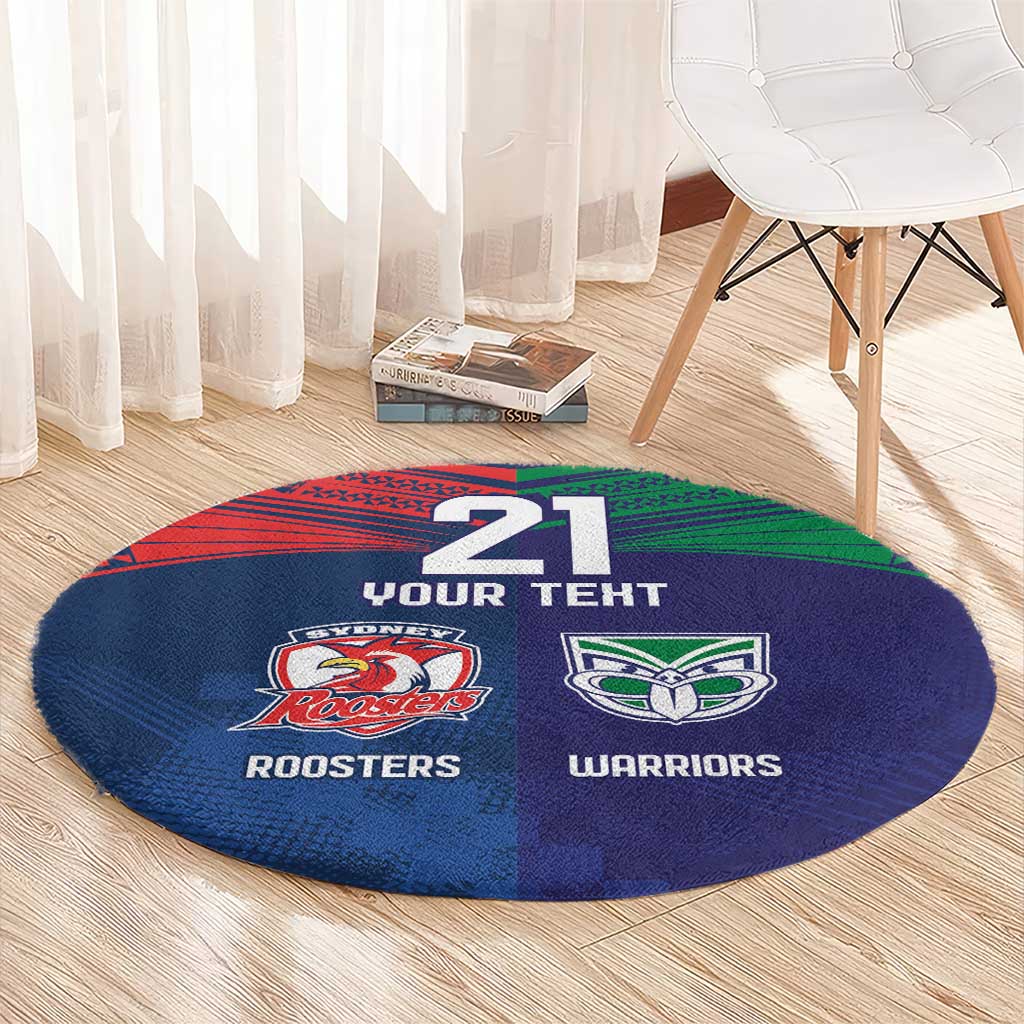 Custom Warriors-Roosters Round Carpet Together Sporty Style