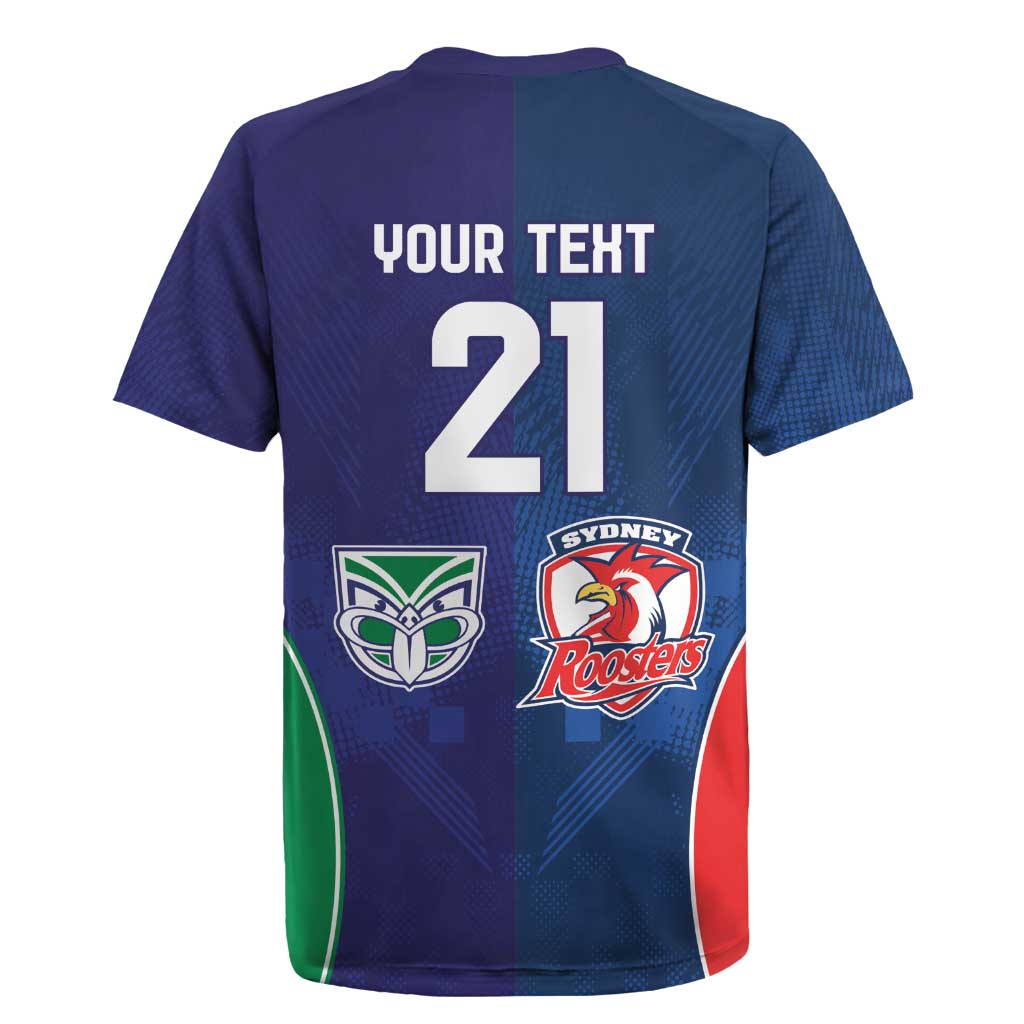 Custom Warriors-Roosters Rugby Jersey Together Sporty Style