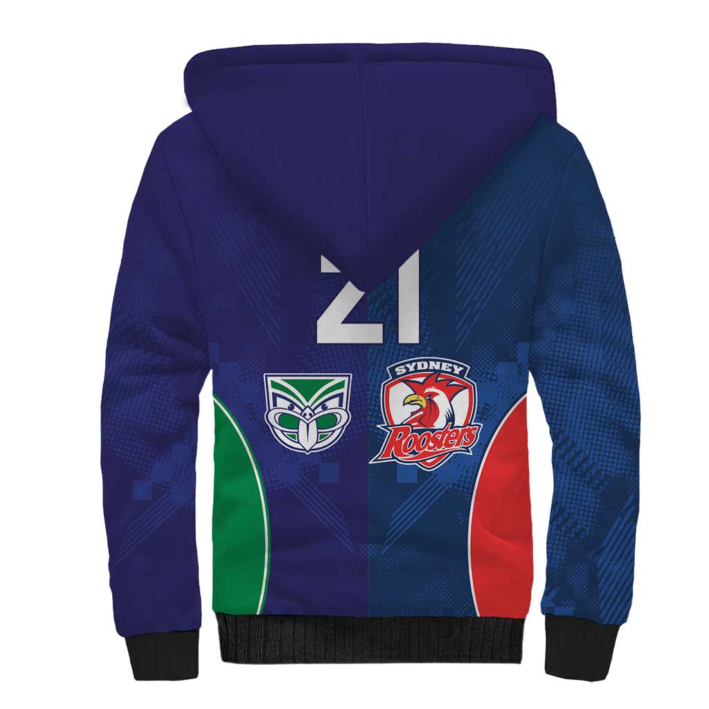Custom Warriors-Roosters Sherpa Hoodie Together Sporty Style