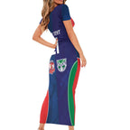 Custom Warriors-Roosters Short Sleeve Bodycon Dress Together Sporty Style