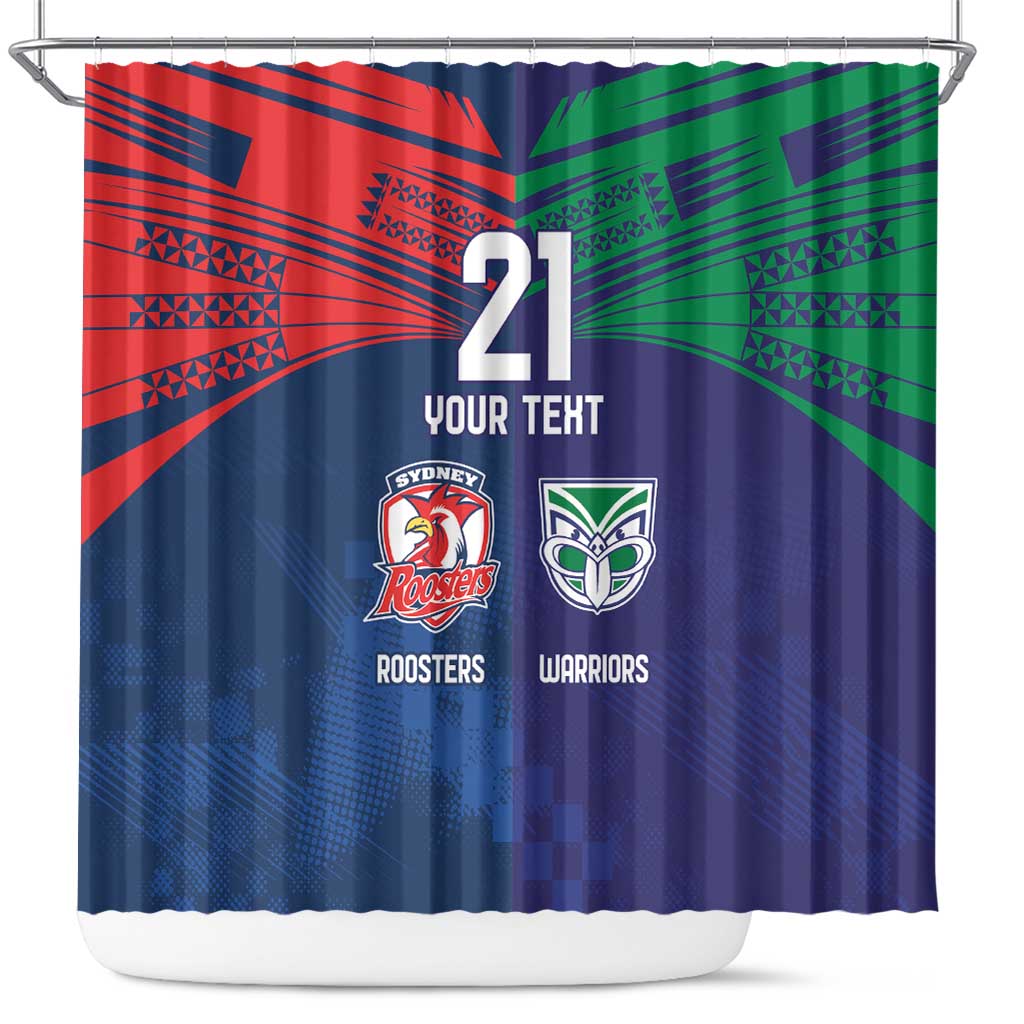 Custom Warriors-Roosters Shower Curtain Together Sporty Style