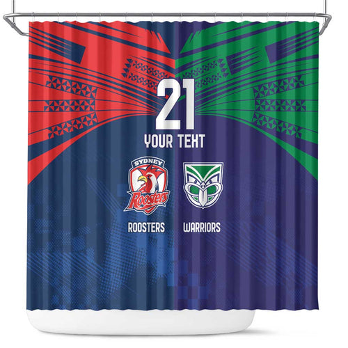 Custom Warriors-Roosters Shower Curtain Together Sporty Style