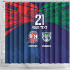 Custom Warriors-Roosters Shower Curtain Together Sporty Style
