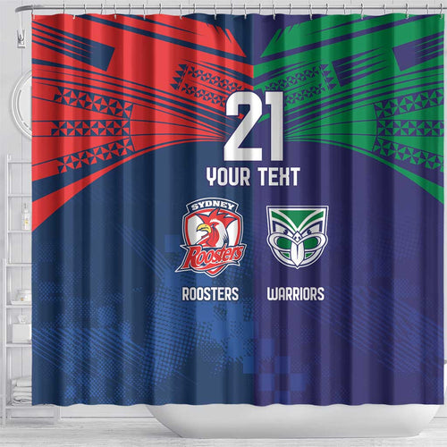 Custom Warriors-Roosters Shower Curtain Together Sporty Style