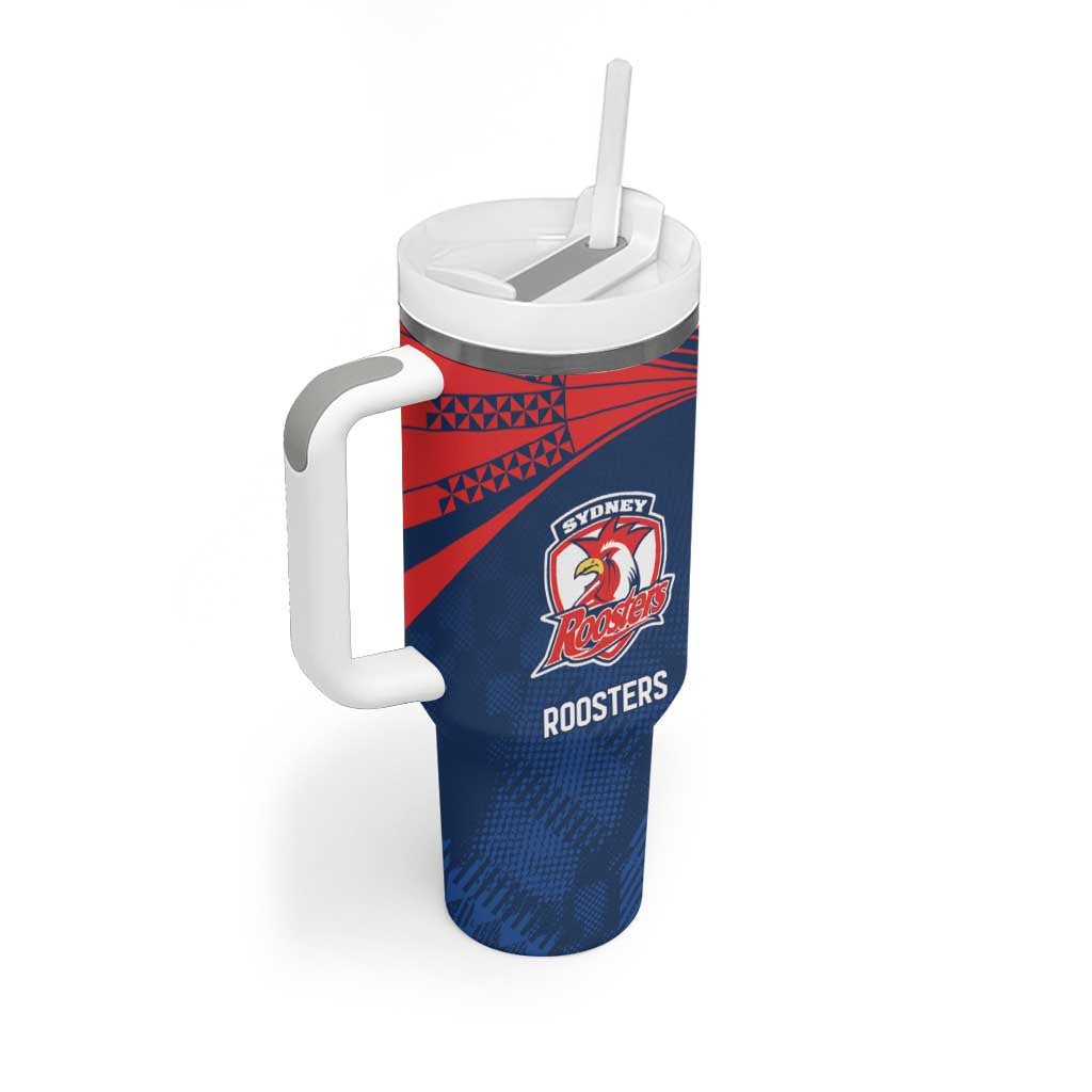 Custom Warriors-Roosters Tumbler With Handle Together Sporty Style