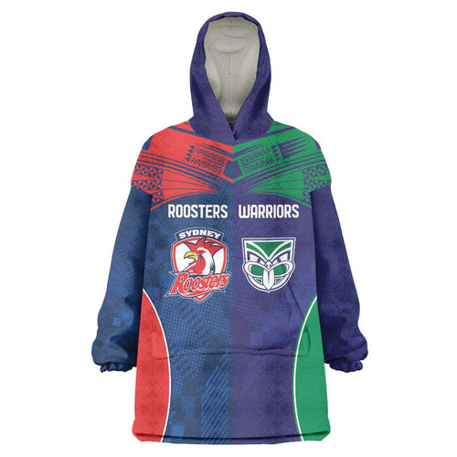 Custom Warriors-Roosters Wearable Blanket Hoodie Together Sporty Style