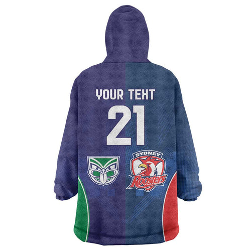Custom Warriors-Roosters Wearable Blanket Hoodie Together Sporty Style