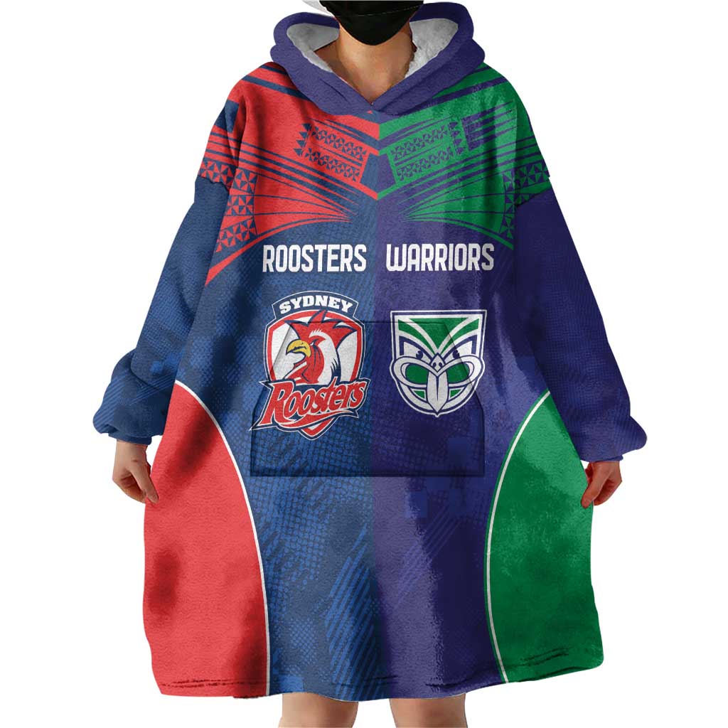 Custom Warriors-Roosters Wearable Blanket Hoodie Together Sporty Style