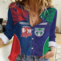 Custom Warriors-Roosters Women Casual Shirt Together Sporty Style