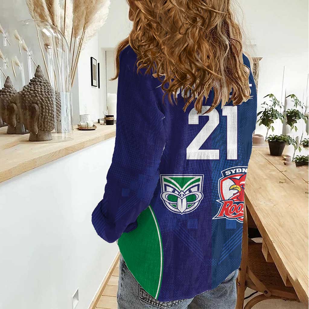Custom Warriors-Roosters Women Casual Shirt Together Sporty Style