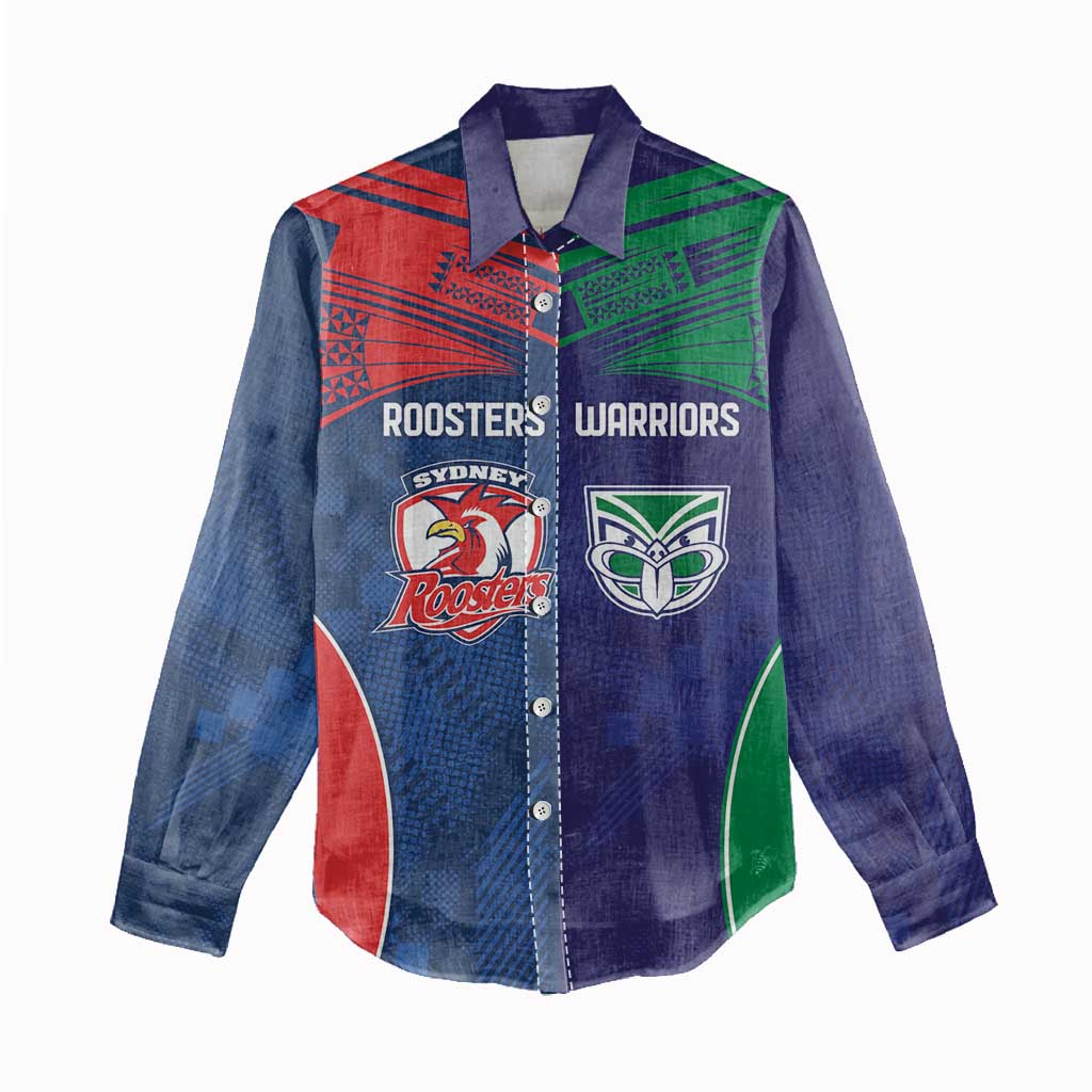 Custom Warriors-Roosters Women Casual Shirt Together Sporty Style