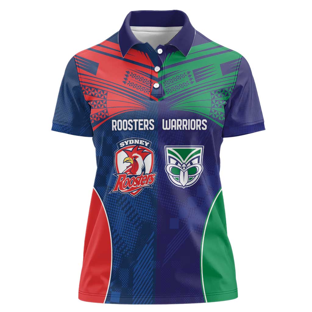 Custom Warriors-Roosters Women Polo Shirt Together Sporty Style