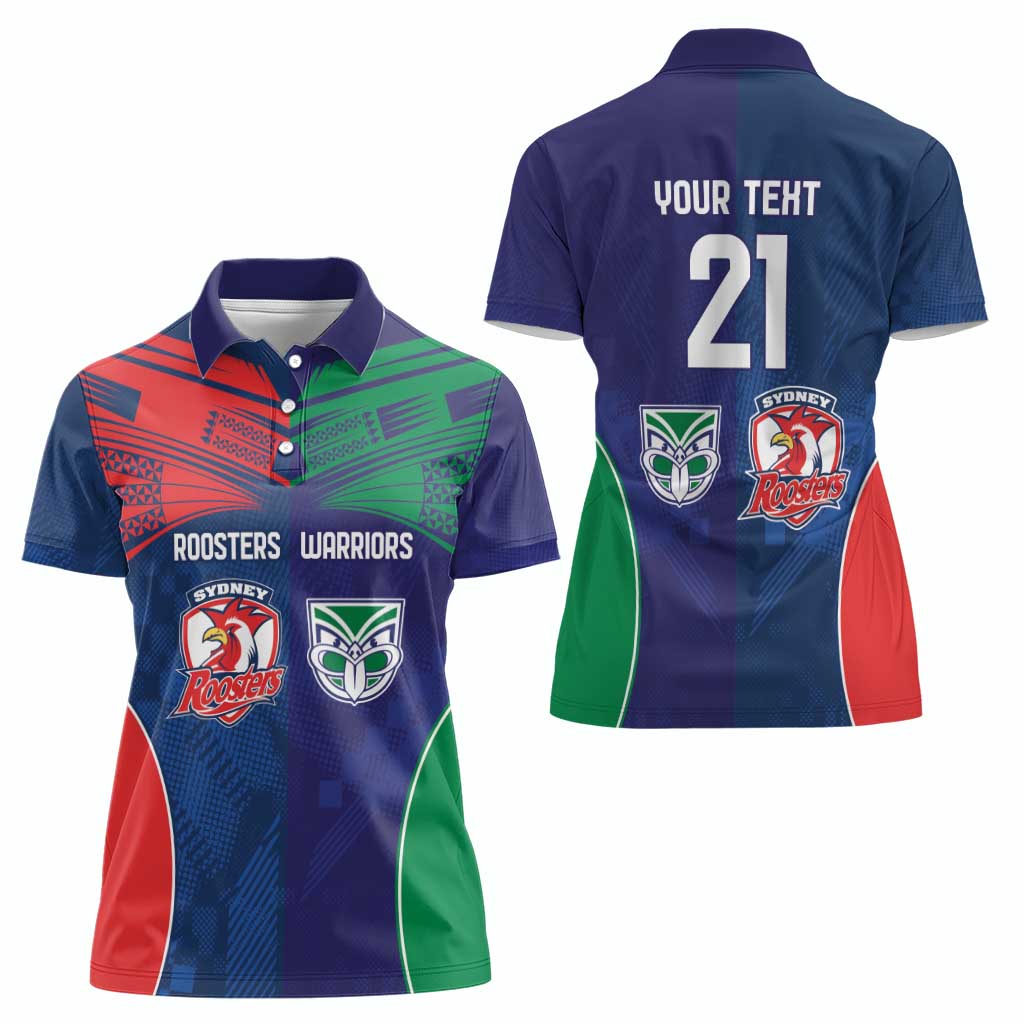 Custom Warriors-Roosters Women Polo Shirt Together Sporty Style