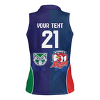 Custom Warriors-Roosters Women Sleeveless Polo Shirt Together Sporty Style