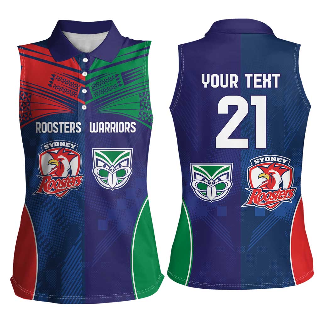 Custom Warriors-Roosters Women Sleeveless Polo Shirt Together Sporty Style