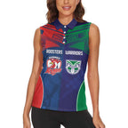 Custom Warriors-Roosters Women Sleeveless Polo Shirt Together Sporty Style