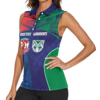 Custom Warriors-Roosters Women Sleeveless Polo Shirt Together Sporty Style